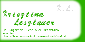 krisztina leszlauer business card